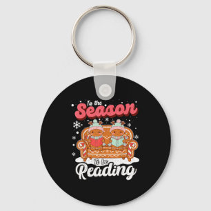 Christmas School Teacher Retro Librarian Groovy Xm Keychain