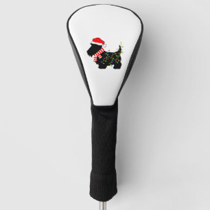 Christmas Scottie Dog With Lights Golf Head Cover