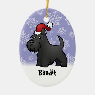 Christmas Scottish Terrier (add your pets name) Ceramic Ornament