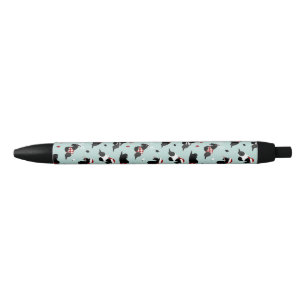 Christmas Scottish Terrier Blue Black Ink Pen