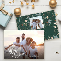Christmas Script Full Photo Boho Greenery Message