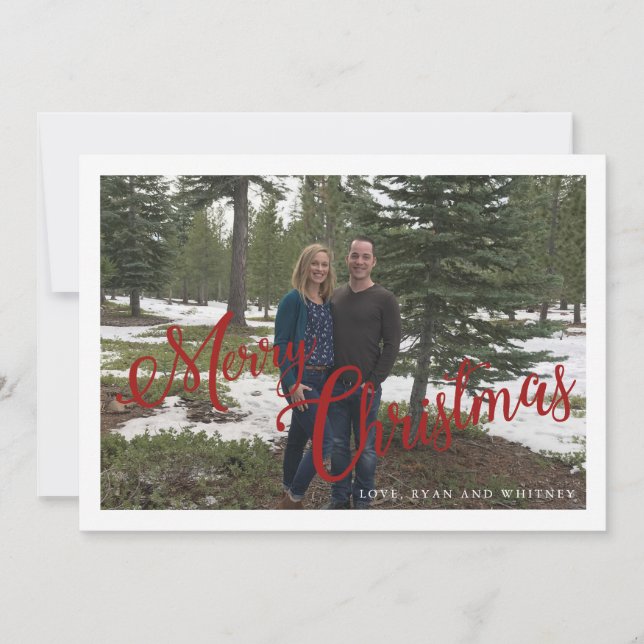 Christmas Script - Holiday photo card. (Front)