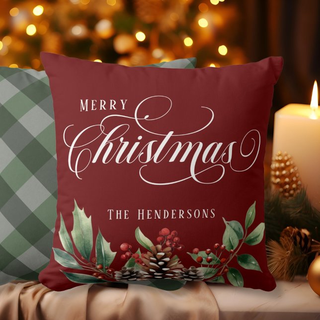 Christmas script throw pillow (Creator Uploaded)