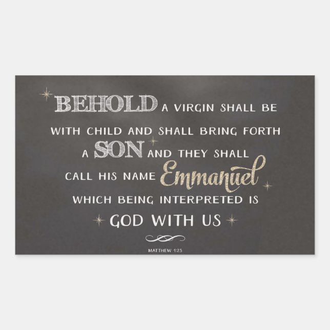 Christmas Scripture - Matthew 1:23 Sticker (Front)