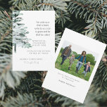 Christmas Scripture Photo Christian Woodland<br><div class="desc">Christmas Scripture Photo Greeting Card.  For unto us a child... .  Photo on back.  Individual Family names.  Watercolor Woodland Trees.</div>