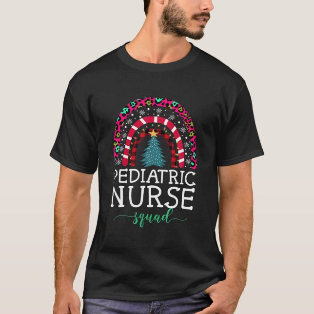 Christmas Scrub Boho Rainbow Dabbing Santa Scrub N T-Shirt (Front)