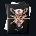 Christmas Scrub Top Reindeer Rubber Gloves Nurses Wrapping Paper Sheet<br><div class="desc">Christmas Scrub Top Reindeer Rubber Gloves Nurses</div>