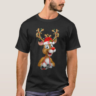 Christmas Scrub Top Reindeer Scrubs Rubber Gloves