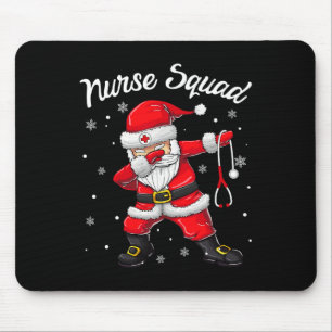Christmas Scrub Tops Women Dabbing Santa Scrubs Nu Mouse Pad