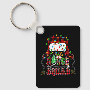Christmas Scrub Tops Women Santa Hat Scrubs Nurse Keychain