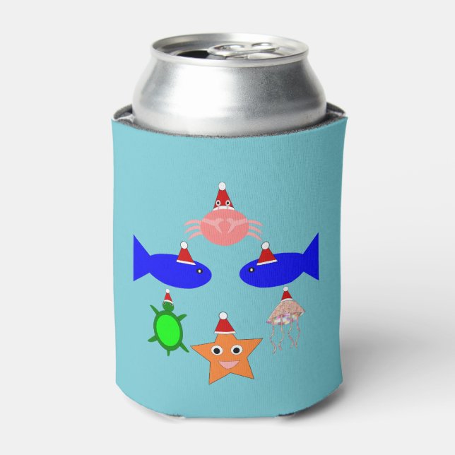 Christmas Sea Creatures Can Cooler (Can Front)