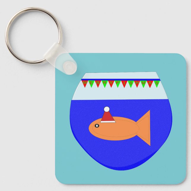 Christmas Sea Creatures Custom Keychain (Front)