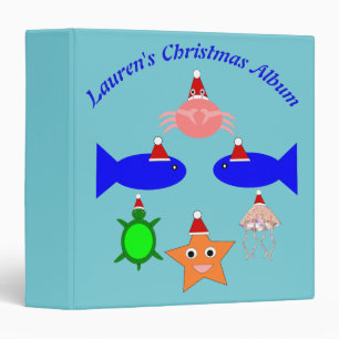 Christmas Sea Creatures Custom Photograph Album Binder