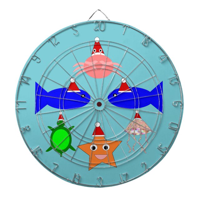 Christmas Sea Creatures Dartboard (Front)
