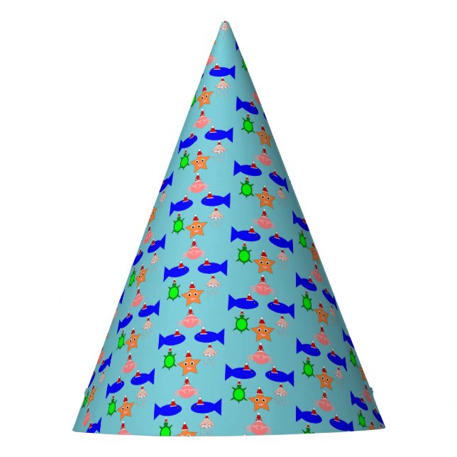 Christmas Sea Creatures Party Hat (Front)