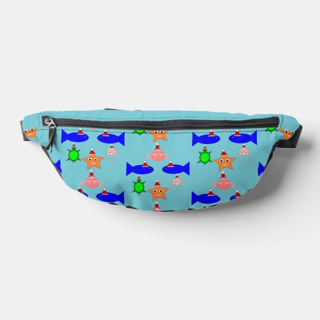 Christmas Sea Creatures Patterned Fanny Pack (Lay Down)