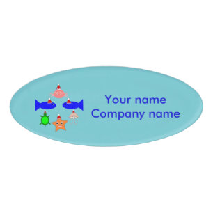 Christmas Sea Creatures Personalized Name Tag
