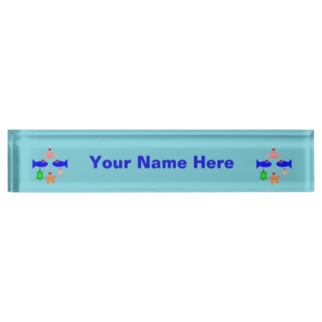 Christmas Sea Creatures Personalized Nameplate (Front)