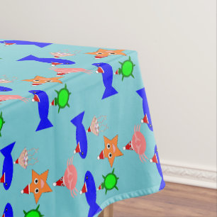 Christmas Sea Creatures Tablecloth