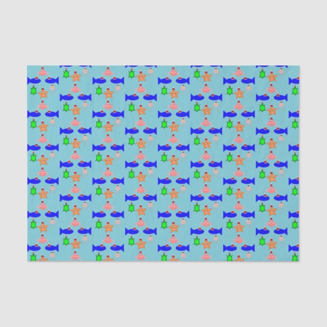 Christmas Sea Creatures Tissue Paper (Front)