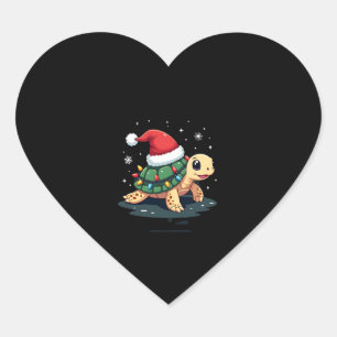 Christmas Sea Turtle Santa Xmas Men Women Boys Gir Heart Sticker