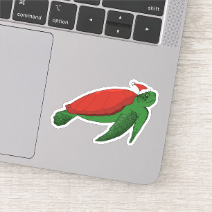 Christmas Sea Turtle Sticker