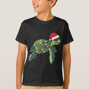 Christmas Sea Turtle With Santa Hat Holiday Cute G T-Shirt