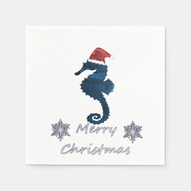 Christmas Seahorse Napkin (Front)