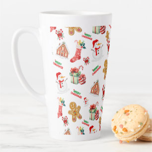 Christmas Seamless Pattern Latte Mug