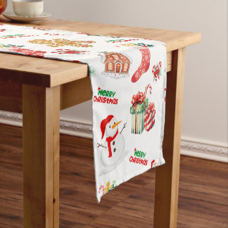 Christmas Seamless Pattern Medium Table Runner