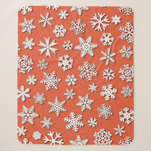 Christmas seamless pattern of snowflakes with shad sherpa blanket