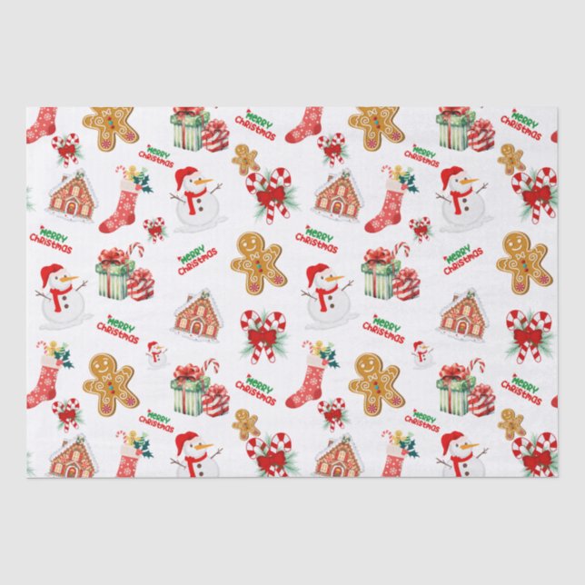 Christmas Seamless Pattern Tissue Paper (Front)