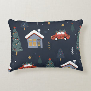 Christmas seamless pattern with christmas tree,car accent pillow