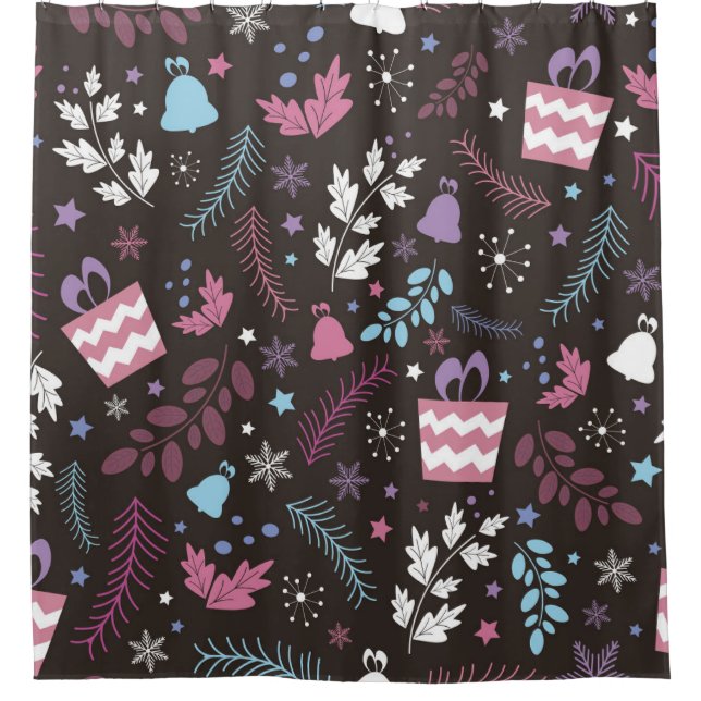 Christmas seamless pattern with tree,  snow,  gift (Front)