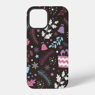 Christmas seamless pattern with tree,  snow,  gift iPhone 12 case