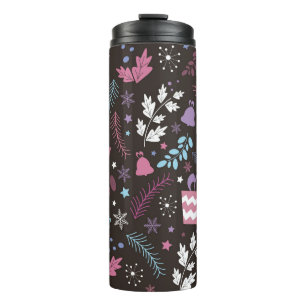 Christmas seamless pattern with tree,  snow,  gift thermal tumbler