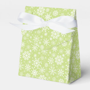 Christmas seamless snowflakes green pattern favor box