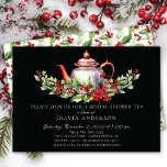 Christmas Season Bridal Tea Party Invitation<br><div class="desc">This festive Christmas season bridal shower tea invitation features a tea pot adorned with holly and berry branches. The invitation is perfect for celebrating the upcoming bride during the holiday season. The front of the invitation features the tea pot and the bride's name, date, time, and location of the shower....</div>