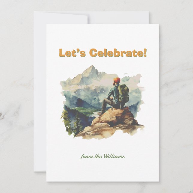 Christmas Season Holiday Man Hiking Mountains (Front)