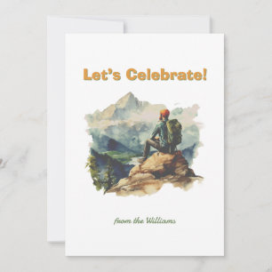 Christmas Season Holiday Man Hiking Mountains