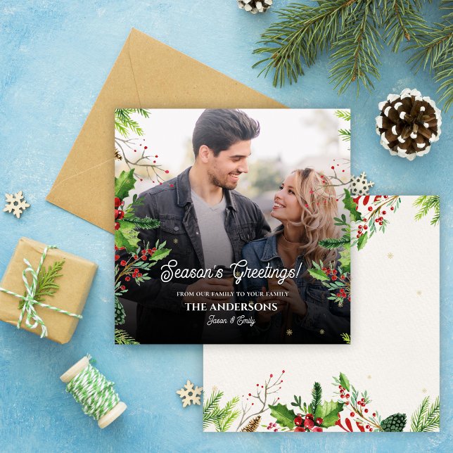 Christmas Season’s Greetings Photo Holiday Card (Christmas Season’s Greetings Photo Holiday Card)