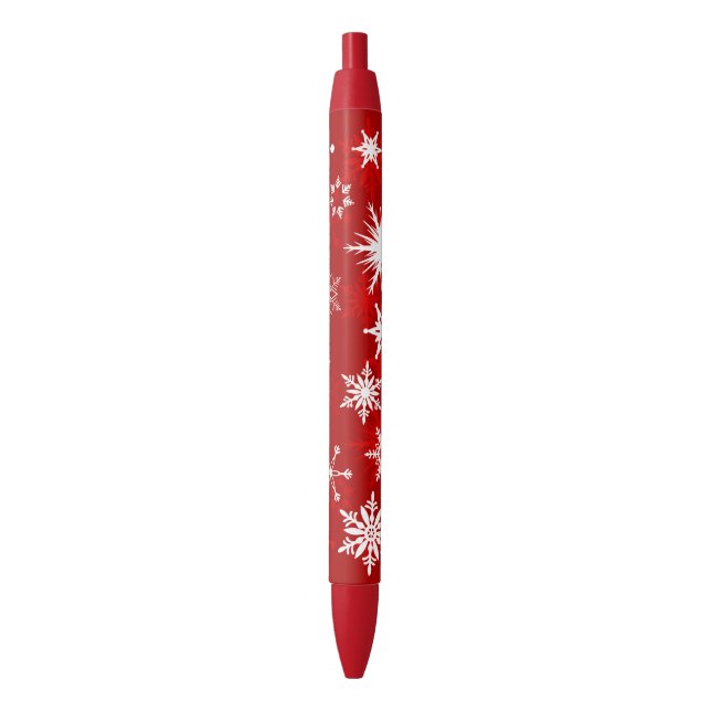 Christmas season snowflakes black ink pen (Front Vertical)