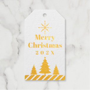 Christmas Season Trees Business Logo Teal Gift Tags