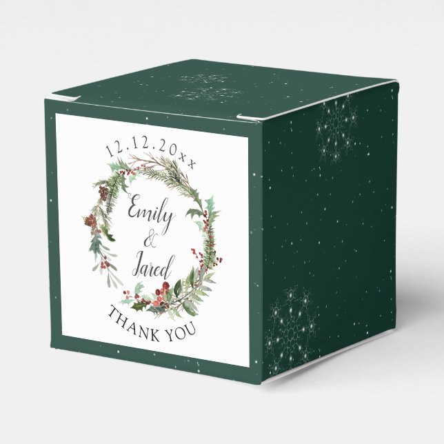 Christmas Season Wedding  Favor Box (Front Side)
