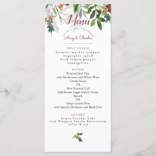 Christmas Season Wedding Menu