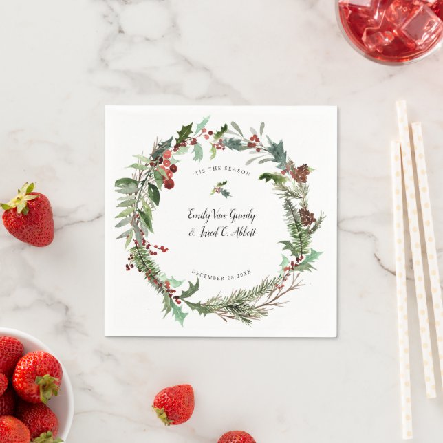 Christmas Season Wedding White Napkin (Insitu)