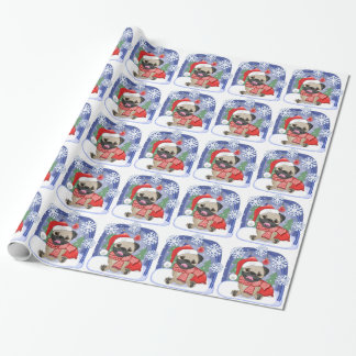Christmas Season Winter Pug Wrapping Paper