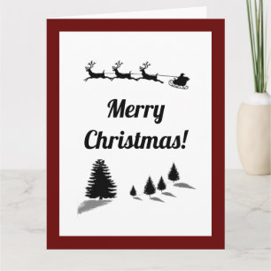 Christmas Season's Greetings Santa Sleigh Card