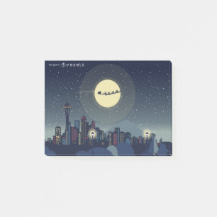 Christmas Seattle Skyline Post-it Notes