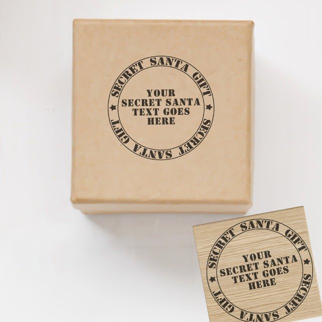 Christmas Secret Santa Gift Exchange Custom Rubber Stamp (Perfect for the office's White Elephant Secret Santa Gift Exchange. Just add your text)